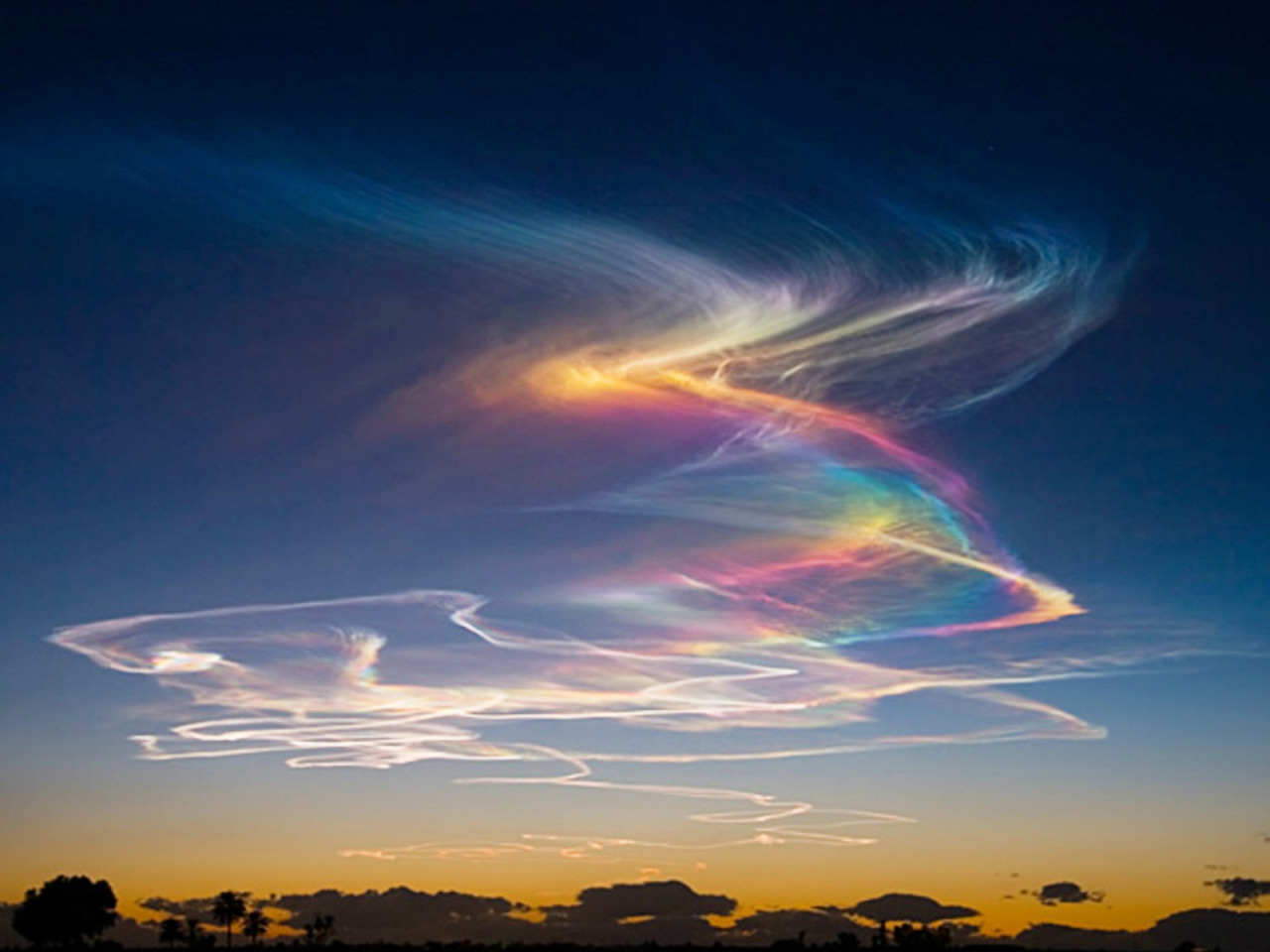 Angel Villanueva - Iridescent Sky (A rocket trail from Vandenberg Aerospace station in California, as seen from Mexico.), 2006 