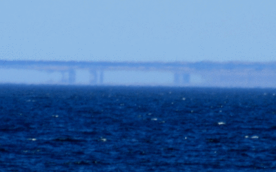 A Fata Morgana off the Santa Cruz shoreline as seen from Moss Landing, California.