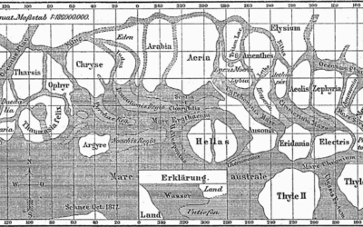 Carte de Mars par Giovanni Schiaparelli établie en 1877